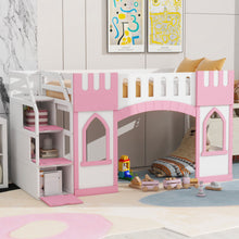 Load image into Gallery viewer, Loft Bed With Storage Staircase And Windows

