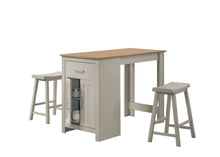 Load image into Gallery viewer, Alonzo - Small Space Counter Height Dining Table With Cabinet, Drawer, And 2 Ergonomic Counter Stools (Set of 3)
