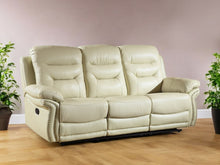 Load image into Gallery viewer, Faux Leather Sofa - Beige / Black
