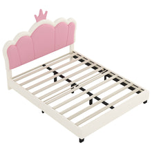 Load image into Gallery viewer, Upholstered Princess Platform Bed With Crown Headboard
