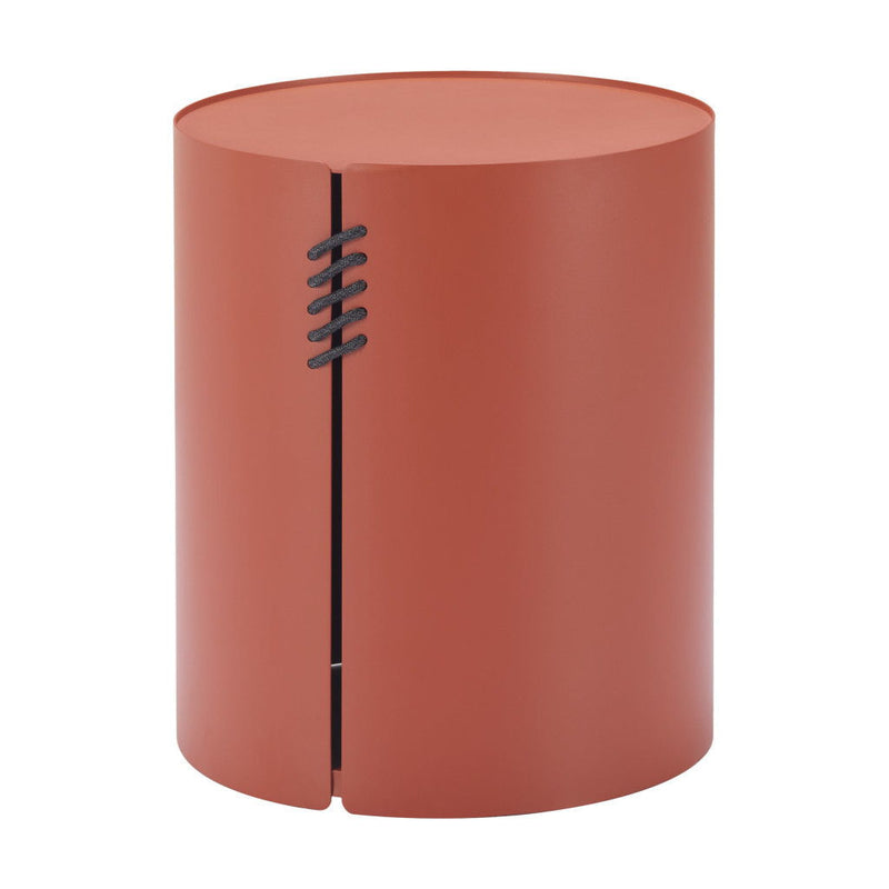 19" Aluminum Round Drum End Table - Brown
