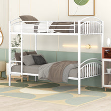 Load image into Gallery viewer, Twin Over Twin Metal Bunk Bed,Divided into Two Beds(White){OLD SKU:MF280424AAK}
