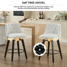 Load image into Gallery viewer, Swivel Bar Stools &amp; Button Tufted Back (Set of 2)
