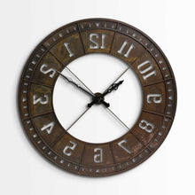 Load image into Gallery viewer, Round Industrial Wall Clock - Brown
