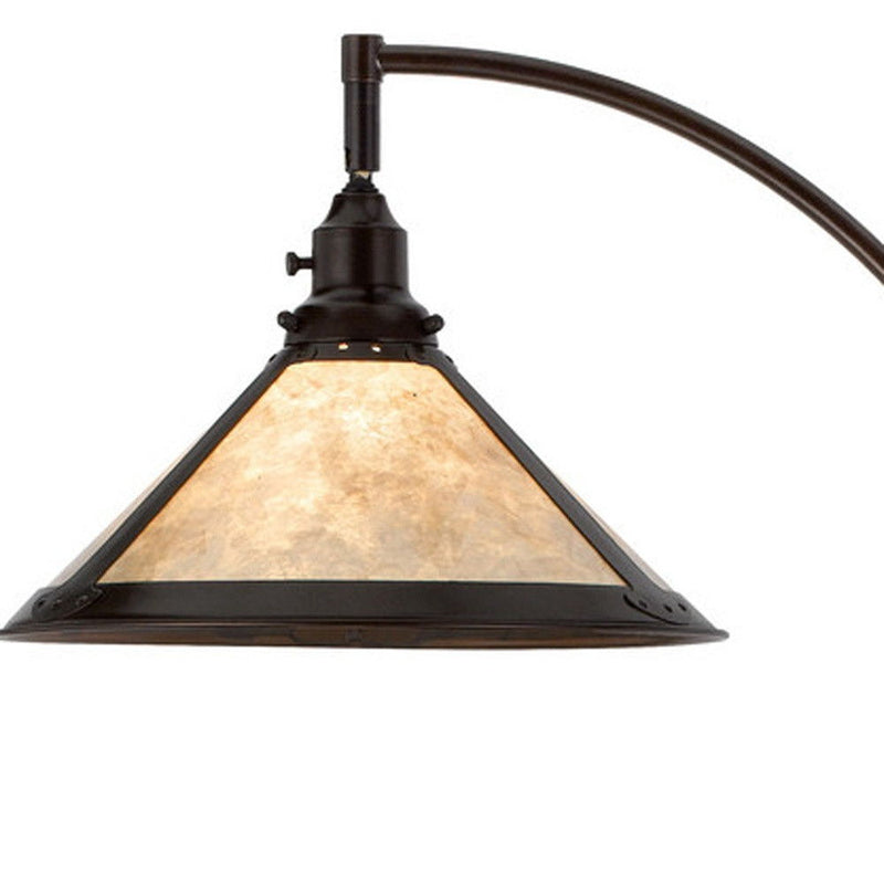 Traditional Shaped Floor Lamp With White Empire Shade - Bronze