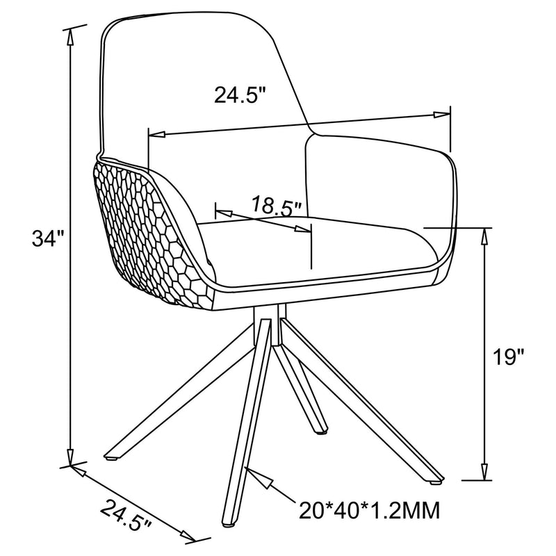 Flare - Arm Side Dining Chair With Tufting - Gray