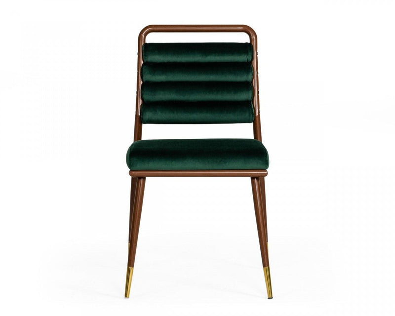 Contempo Dining Chair - Dark Green / Walnut