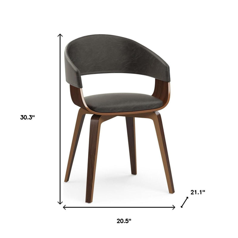 Solid Wood Dining Parsons Chair - Brown / Walnut