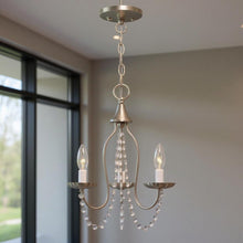 Load image into Gallery viewer, 17'' Three Light Dimmable Chandelier With Shades - Nickel
