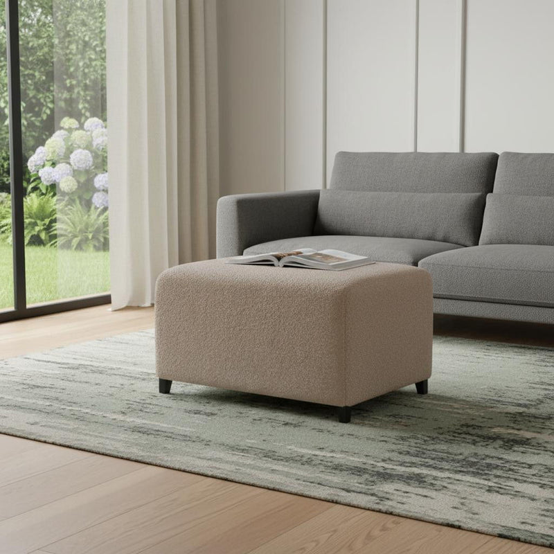 Boucle Footstool - Brown