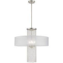 Load image into Gallery viewer, 33'' Four Light Dimmable Chandelier With Shades - Nickel
