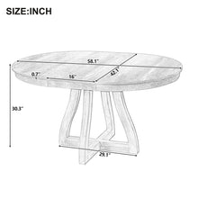 Load image into Gallery viewer, Round Extendable Dining Tabl, Middle Leaf, Curved Legs
