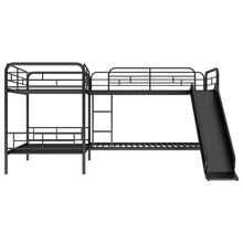 Load image into Gallery viewer, Twin Size L-Shaped Bunk Bed with Slide and Ladder, Black(OLD SKU:GX000615AAB)
