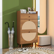Load image into Gallery viewer, Allen - Rattan 2 Door 1 Drawer Cabinet Shoe Rack For Entrance
