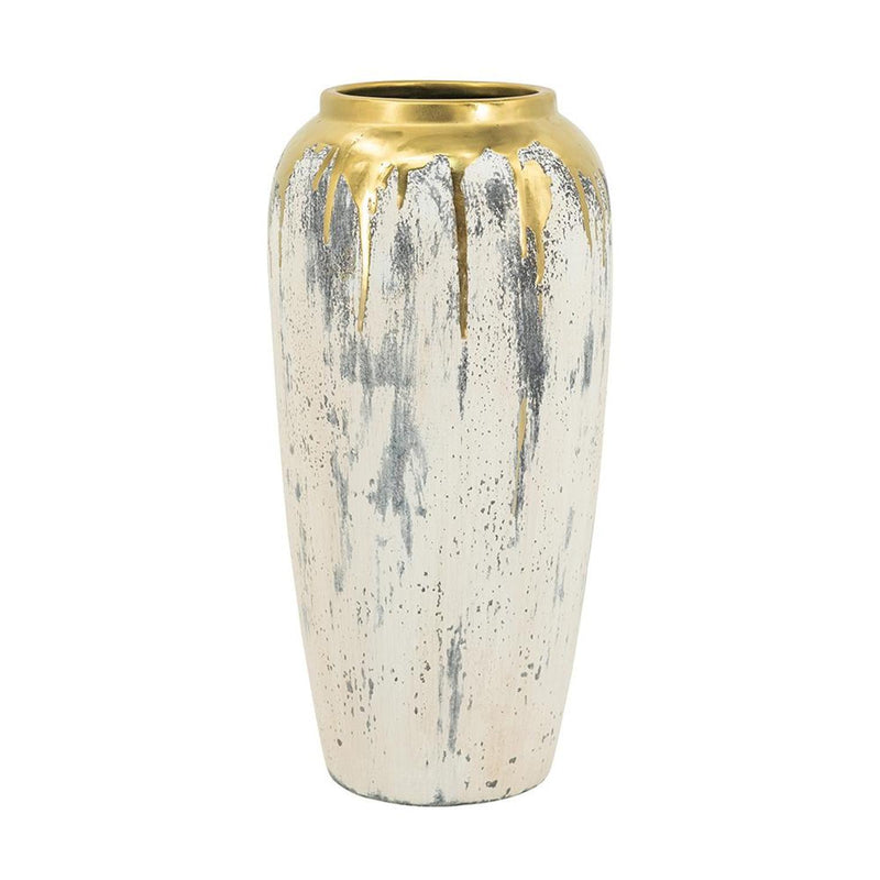 Modern Abstract Table Vase (574215) - Gray / Gray / Ivory