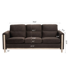 Load image into Gallery viewer, Comfortable Solid Wood Three-Seater Sofa, Soft Cushions, Durable And Long-Lasting, 79.5&quot; Sofa Couch For Living Room
