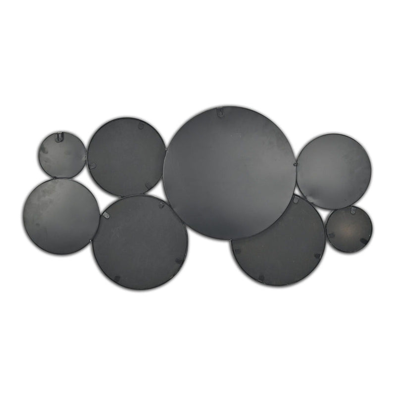 Metal Round Cojoined Accent Mirrors (Set of 8) - Black