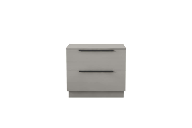 Wood Two Drawer Nightstand (719560) - Light Gray