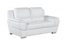 Load image into Gallery viewer, Faux Leather Loveseat - White / Silver
