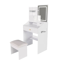 Load image into Gallery viewer, 43" Wood Lighted Vanity Two Drawer Dresser - White
