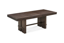 Load image into Gallery viewer, 84" Wood Self-Storing Leaf Trestle Base Extension Dining Table - Dark Brown
