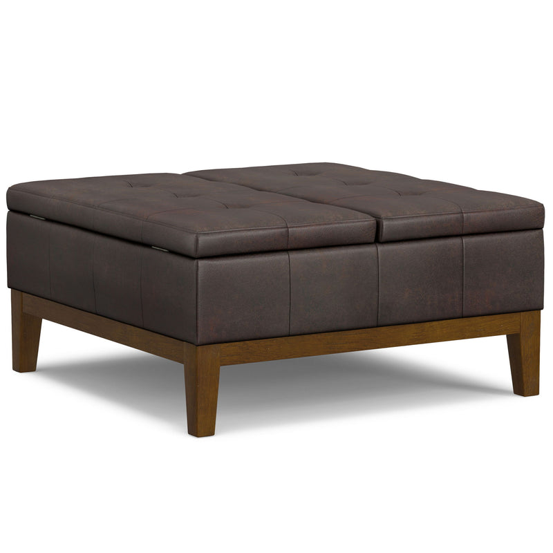 36" Upholstery Storage Ottoman - Walnut / Brown