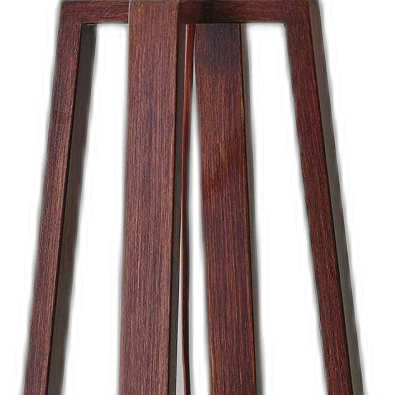 Linen Fabric Shade Table Lamp - Walnut Wood Finish