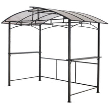 Load image into Gallery viewer, Grill Gazebo 8X5Ft, Outdoor Patio Canopy, Bbq Shelter With Steel Hardtop And Side Shelves - Black
