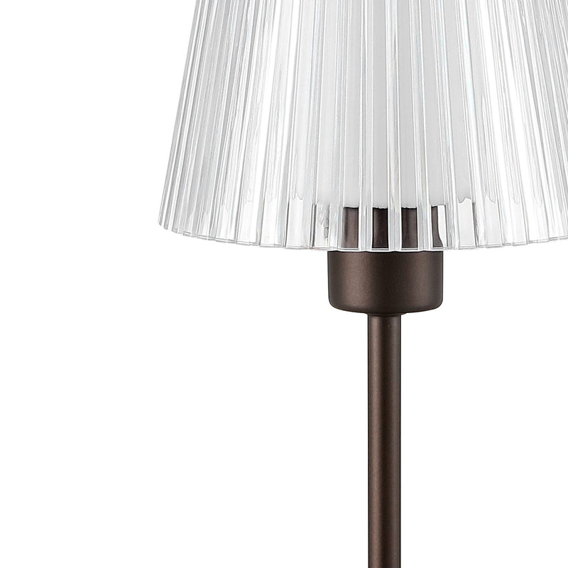 13" USB Table Lamp With Empire Shade - Antiqued Bronze