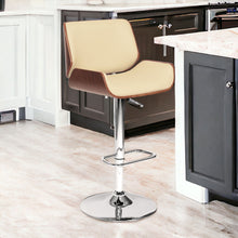Load image into Gallery viewer, 46" Swivel Low Back Adjustable Height Bar Chair - Cream / Silver
