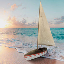 Load image into Gallery viewer, Hand Painted Model Boat - Black / Beige
