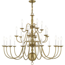 Load image into Gallery viewer, Multi Light Dimmable Chandelier With Shades - Antiqued Brass
