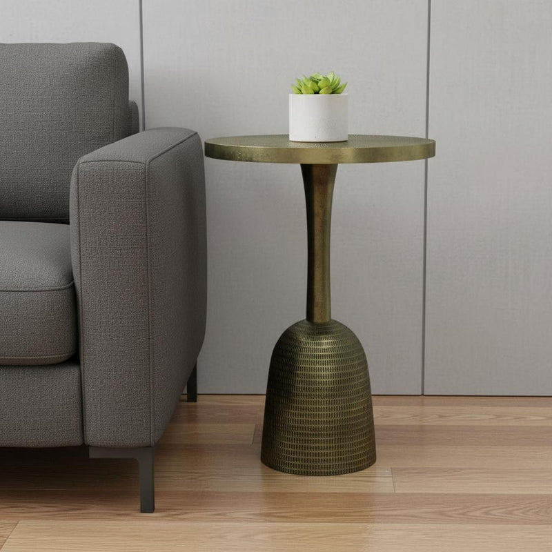 24" Aluminum Round End Table - Turquoise