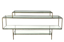 Load image into Gallery viewer, Glass Floor Shelf Console Table With Storage - Clear And Gold
