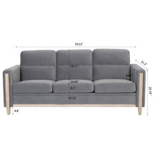 Load image into Gallery viewer, Comfortable Solid Wood Three-Seater Sofa, Soft Cushions, Durable And Long-Lasting, 79.5&quot; Sofa Couch For Living Room
