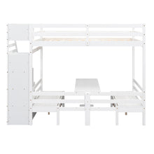 Load image into Gallery viewer, Full over Full Size Bunk with staircase,the Down Bed can be Convertible to Seats and Table Set,White
