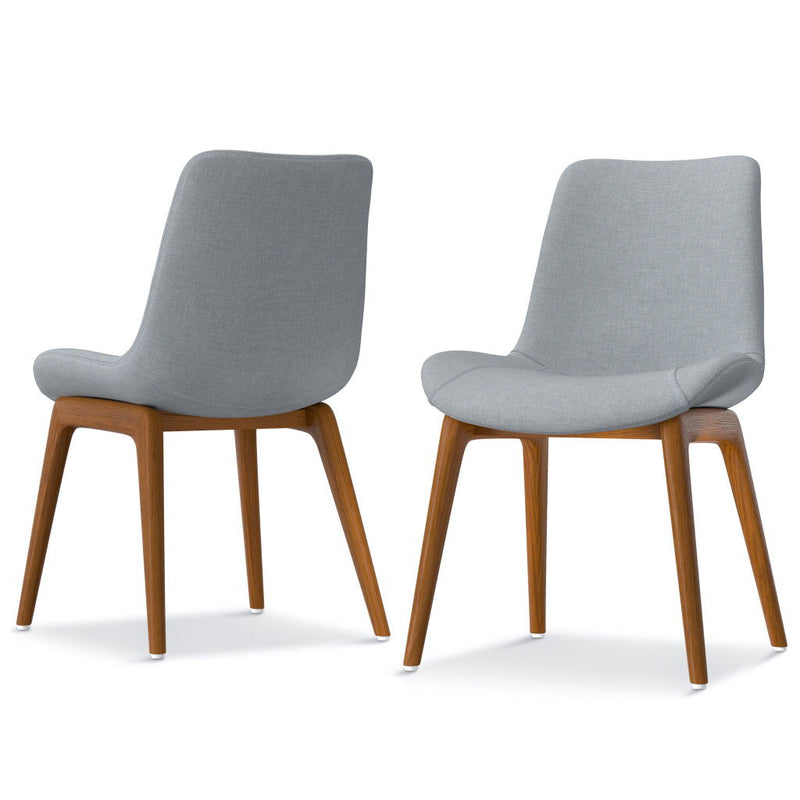Solid Wood Dining Parsons Chairs (Set of 2) - Gray / Walnut
