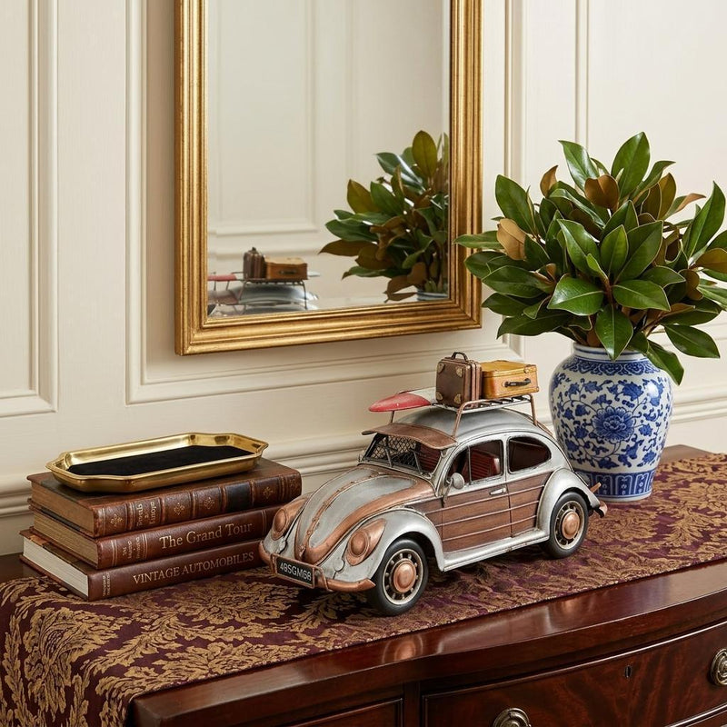 Hand Painted Model Car Tabletop Sculpture (401138) - Silver