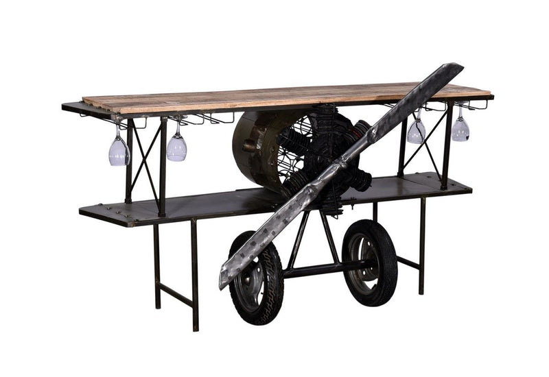 Solid Wood And Iron Rolling Kitchen Cart - Black
