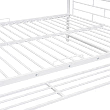 Load image into Gallery viewer, Full Over Full Metal Bunk Bed with Shelf and Guardrails, White
