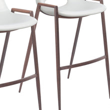 Load image into Gallery viewer, 29" Steel Low Back Bar Height Bar Chairs (Set of 2) - White And Brown
