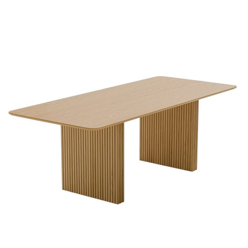 Wood Double Pedestal Base Square Dining Table - Natural