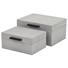 Load image into Gallery viewer, Hand Painted Decorative Box (Set of 2) - Gray
