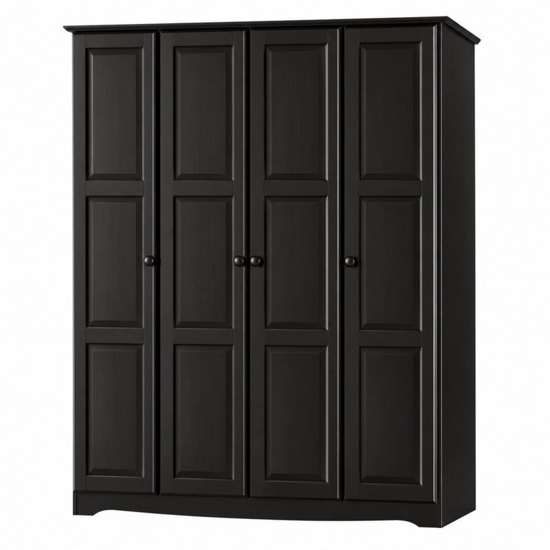 Solid Wood Four Door Combo Dresser (765062) - Black