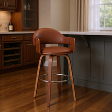 Load image into Gallery viewer, Swivel Low Back Bar Height Bar Chair - Brown
