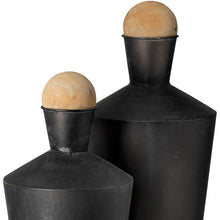Load image into Gallery viewer, Cylindrical Urns (Set of 2) - Black / Brown
