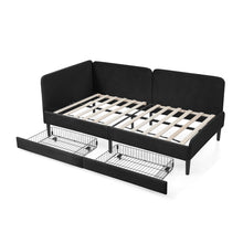 Load image into Gallery viewer, Upholstered Platform Bed Frame With 2 Storage Drawers And Adjustable Sofa Bed
