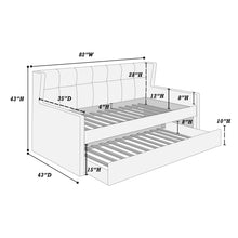 Load image into Gallery viewer, Daybed With Slat Trundle, Button Tufted - Light Gray
