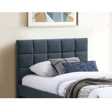 Load image into Gallery viewer, Contemporary Style Bed With Trundle Upholstered Headboard And Footboard Grid Pattern
