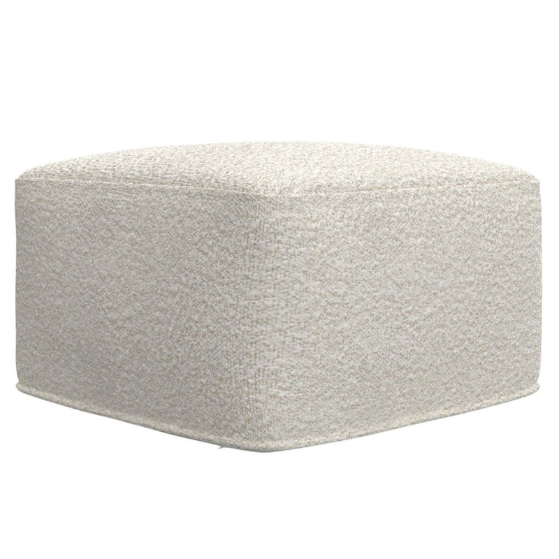 24" Fabric Pouf Ottoman - Off White